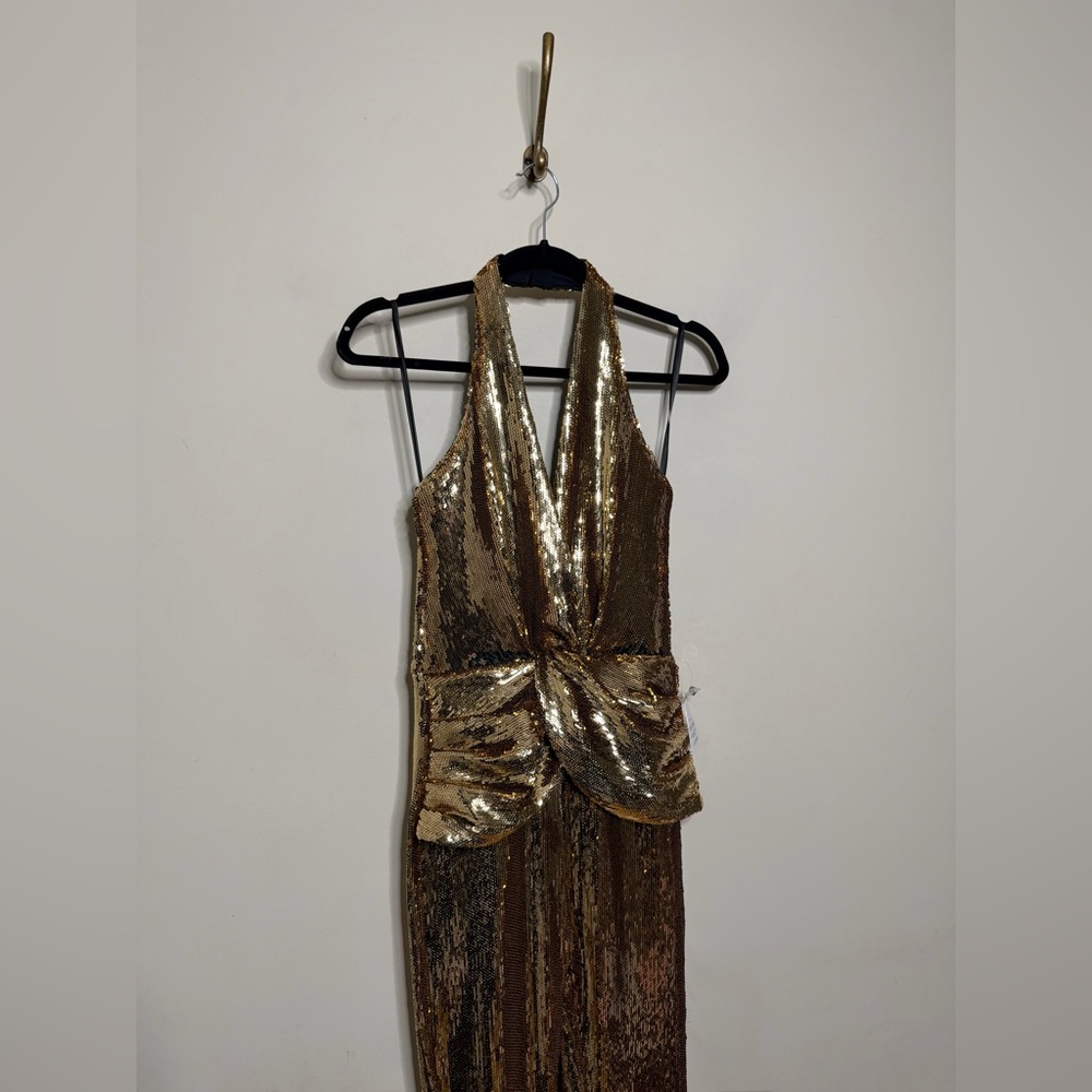 NADINE MERABI Tianna Gold Jumpsuit - Picture 9 of 16